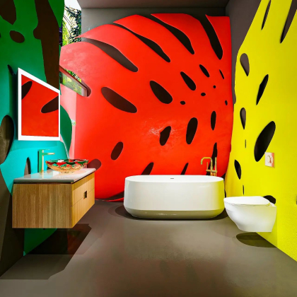 Bright & Bold Colour Bathroom